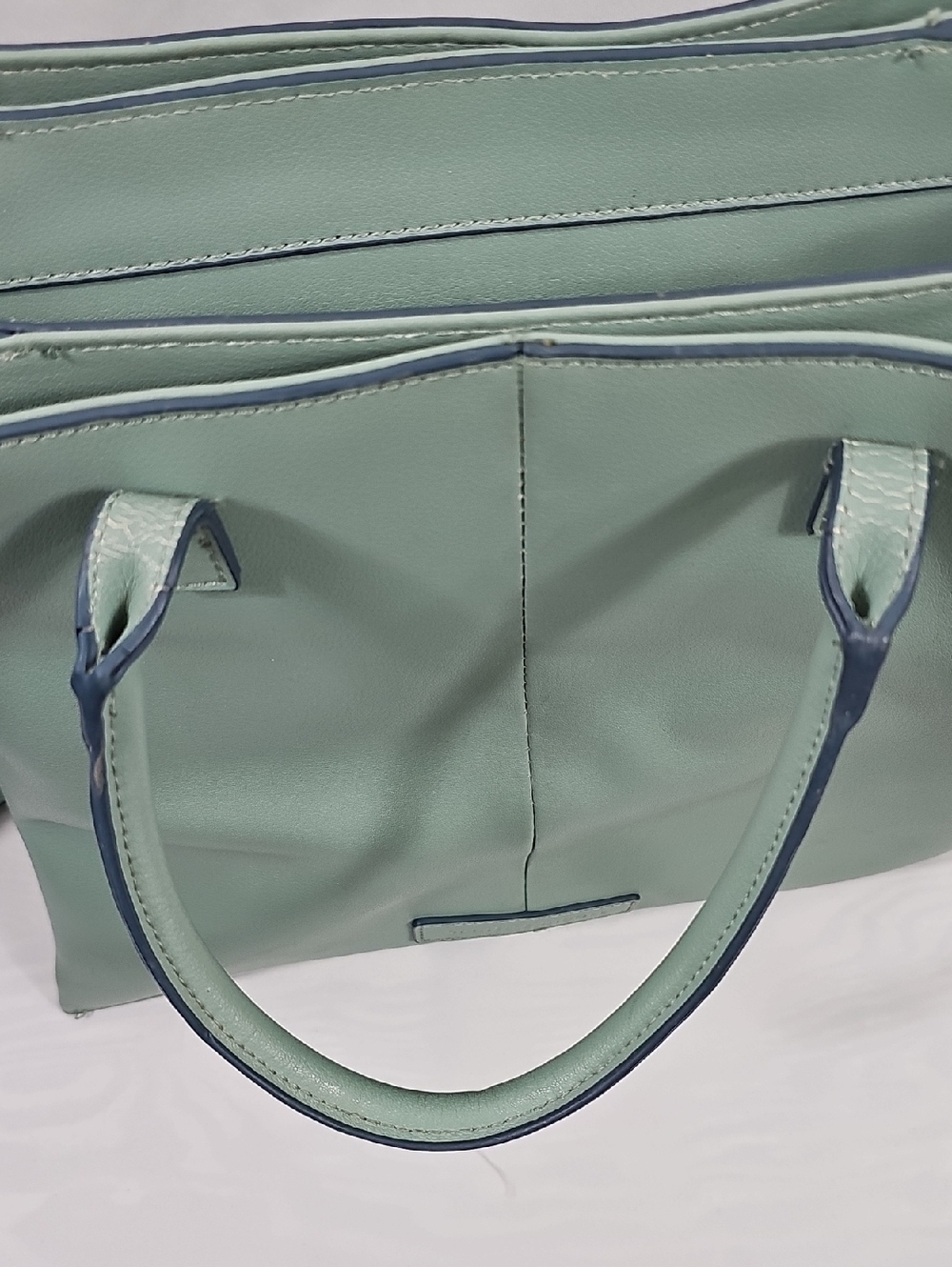 Mint Green Leather Tote Bag - Picture 11 of 13